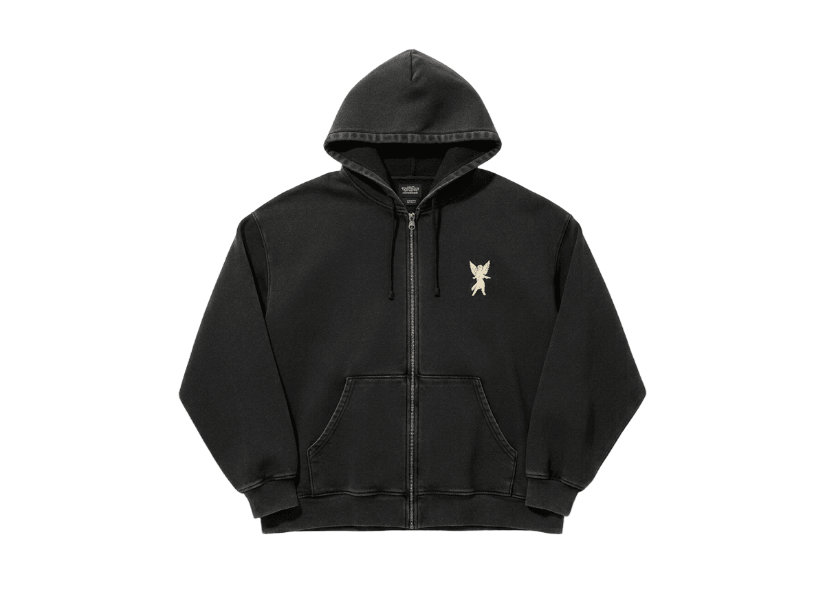 Angel Zip Hoodie · Washed Black