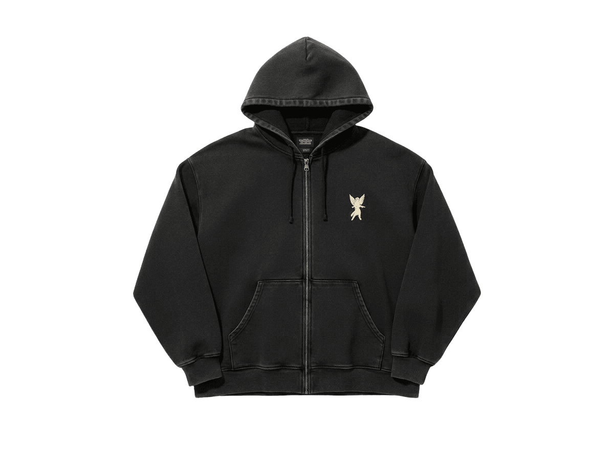 Angel Zip Hoodie · Washed Black