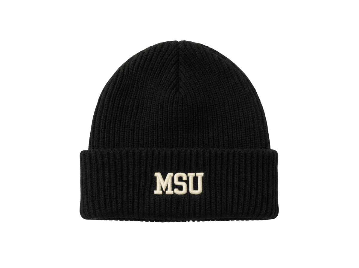 MSU Ribbed Beanie · Black