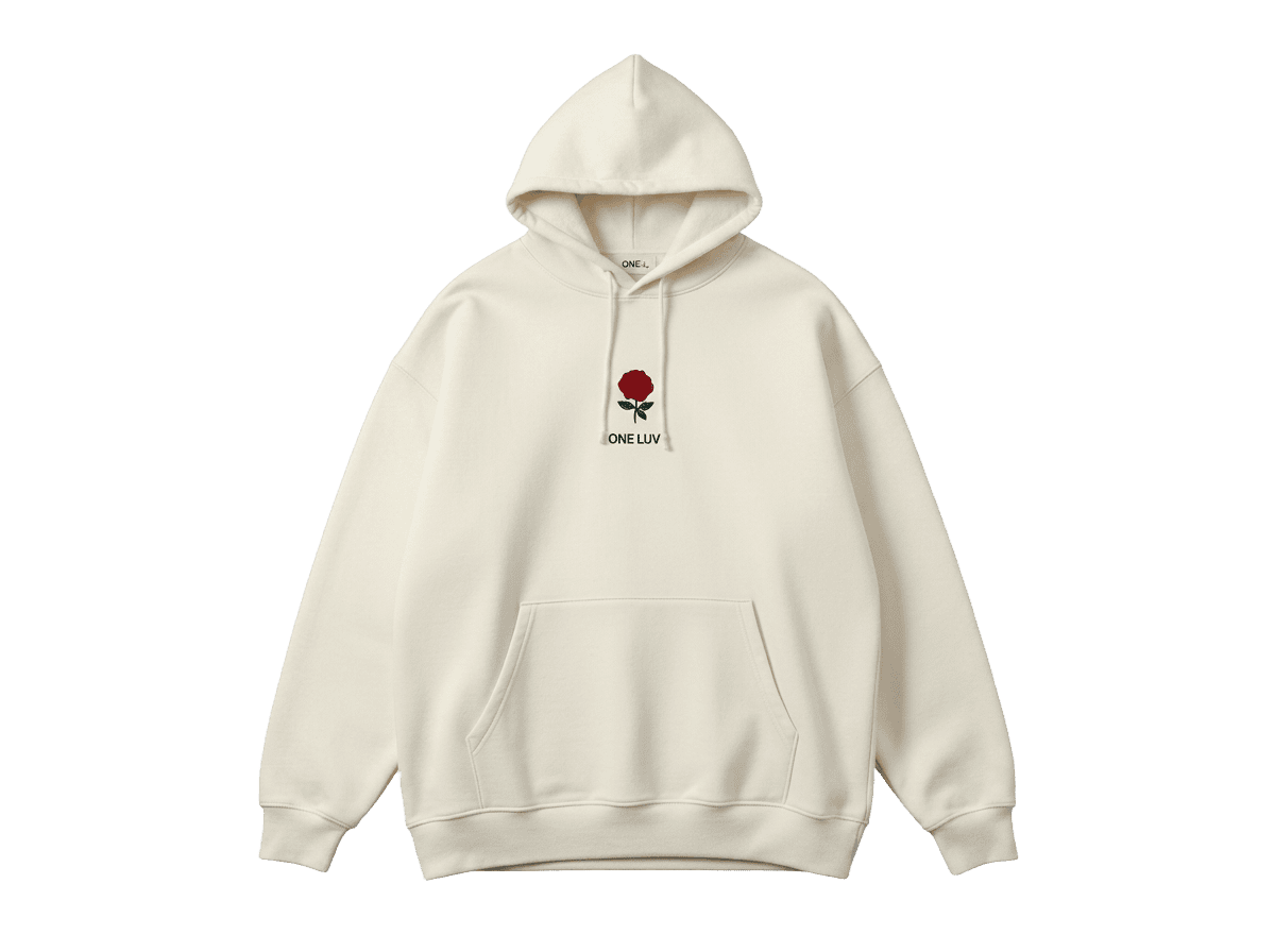 One Luv Rose Hoodie · Cream