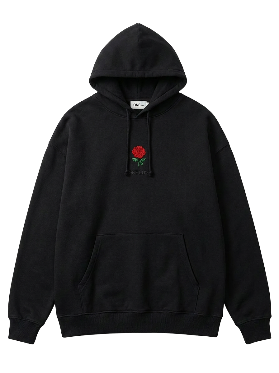 One Luv Rose Hoodie · Black